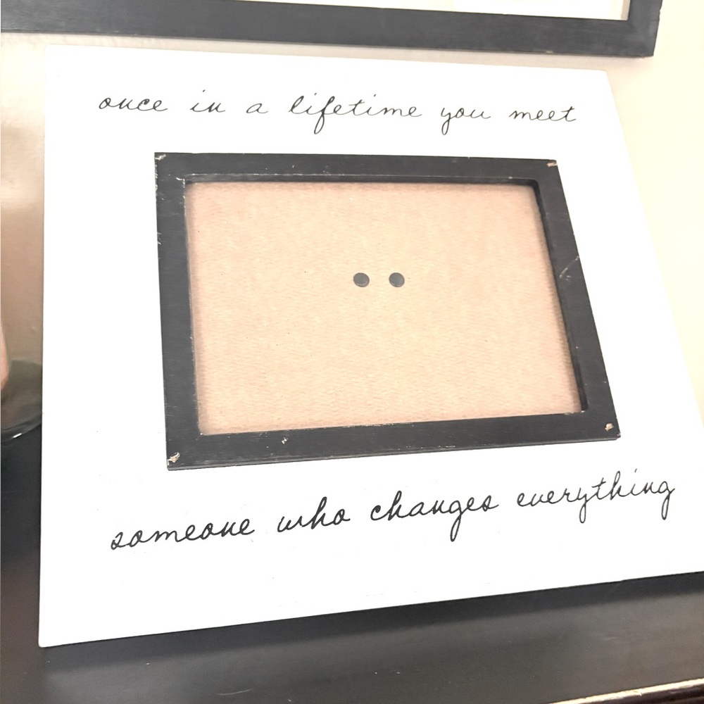 Wooden picture/photo frame. Easel/desktop. Inspirational quote. Rustic style